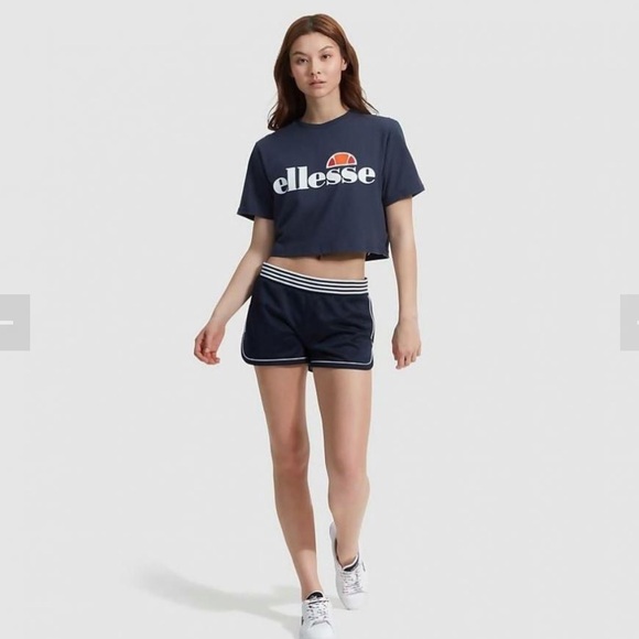 Ellesse Tops - Ellesse Womens Alberta Cropped T-Shirt Navy, Large